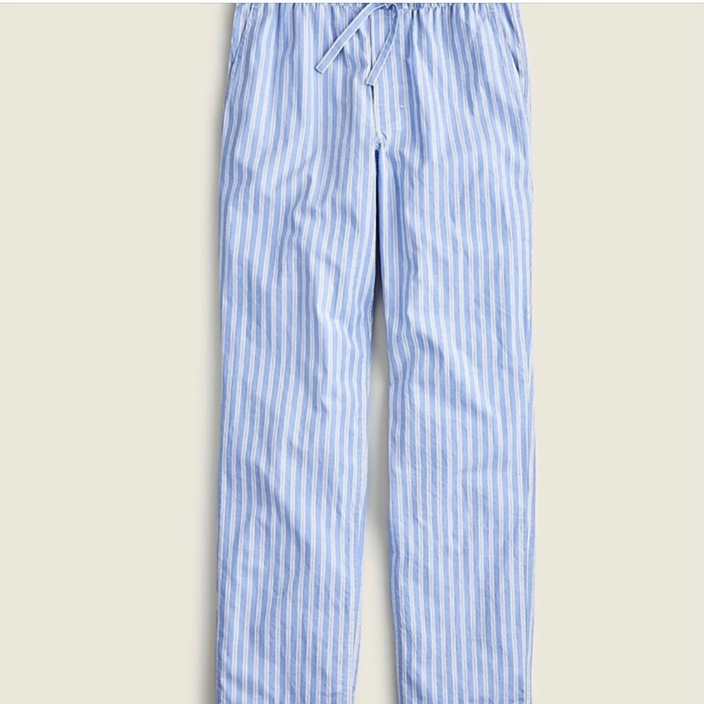 J. Crew Men’s Pajama Pants Cotton Poplin Williams Stripe Blue Sz M